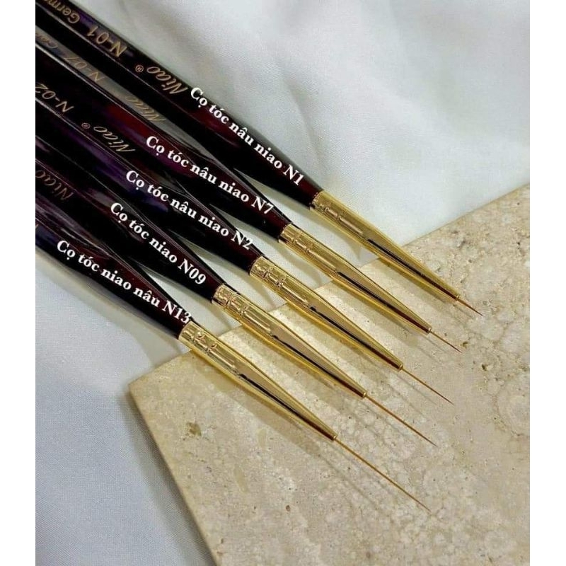 Cọ Niao Cao Cấp Cán Gỗ (4 Size cọ)🖌 Cọ Nét lông chồn (cọ râu) Niao
