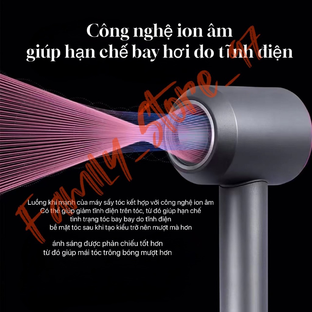 Máy sấy cao cấp leafleas dryes  5 đầu sấy Công nghệ ion âm giúp hạn chế bay hơi tĩnh diện Tặng kèm 1 lược cao cấp