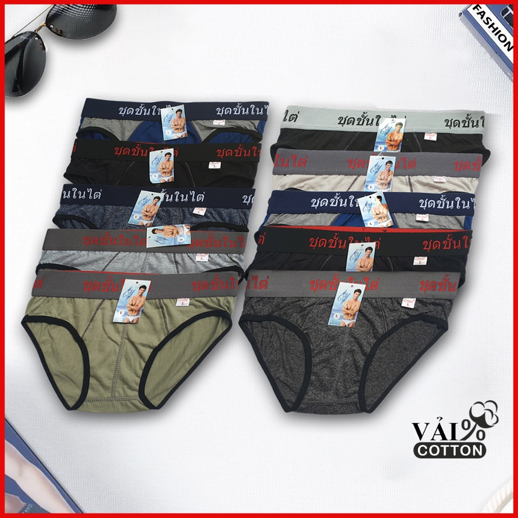 Combo 10 quần sịp nam lưng Thái quần lót vải cotton cao cấp thấm hút co dãn tốt - THAI2C_AC10