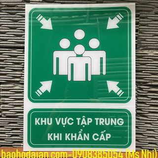 Biển báo nơi tập trung sơ tán khi khẩn cấp chất liệu mica siêu bền- KT30x40