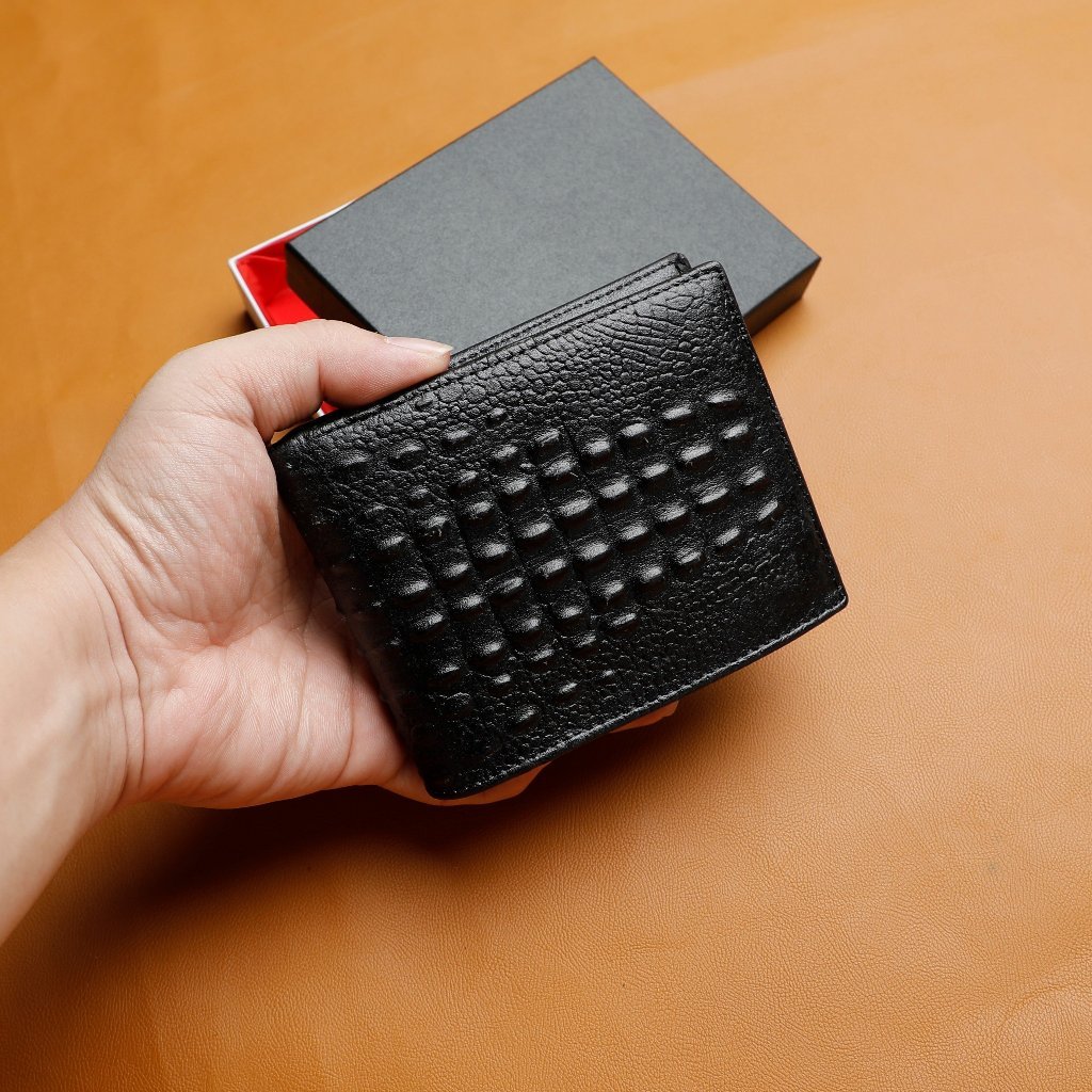 Ví Nam Da Thật Dập Vân Cao Cấp CS01 dáng ngang bảo hành 12 tháng