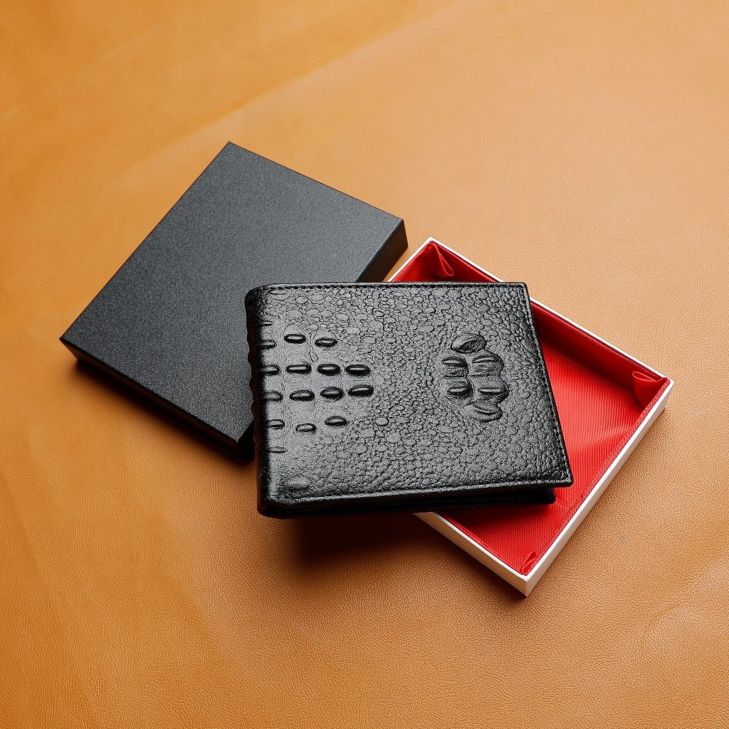 Ví Nam Da Thật Dập Vân Cao Cấp CS01 dáng ngang bảo hành 12 tháng