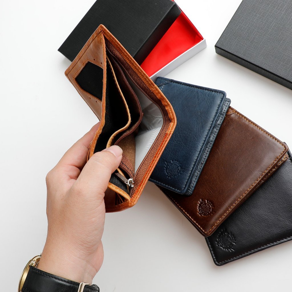 Ví Nam Đứng Da Bò Thật Dáng Đứng Chính Hãng| VT03