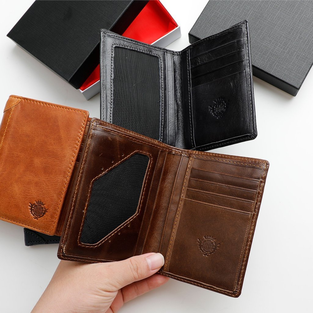 Ví Nam Đứng Da Bò Thật Dáng Đứng Chính Hãng| VT03