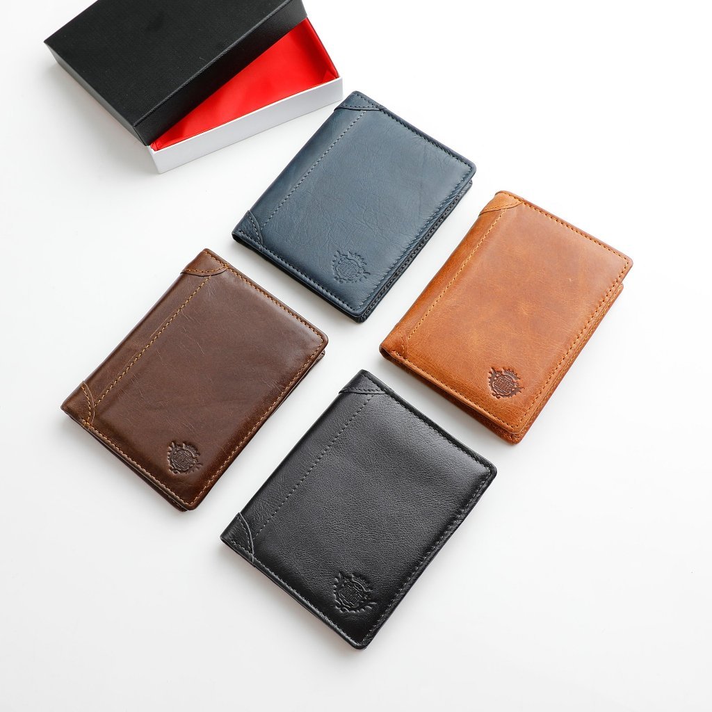 Ví Nam Đứng Da Bò Thật Dáng Đứng Chính Hãng| VT03