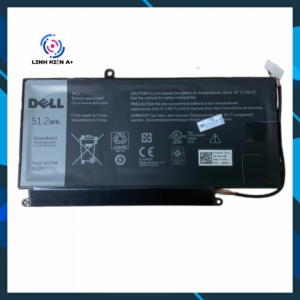 Pin Dell Vostro 5460 5470 5480 5560 Vostro V5460 V5470 V5480 VH748 - Hàng Zin 51,2WH