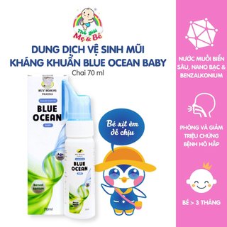 Xịt muối Blue Ocean Baby vệ sinh mũi, kháng khuẩn, bảo vệ hô hấp cho bé