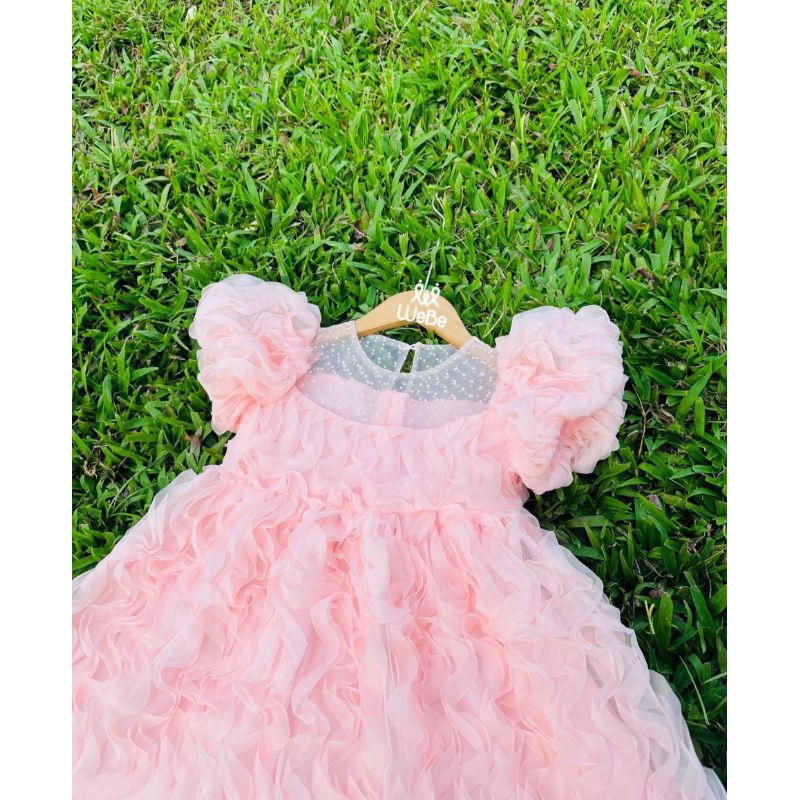 Đầm váy ren công chúa tiểu thư cao cấp haivanco 10 đến 40 kg đi tiệc đi chơi  đều đẹp chất ren mềm mại thoáng mát