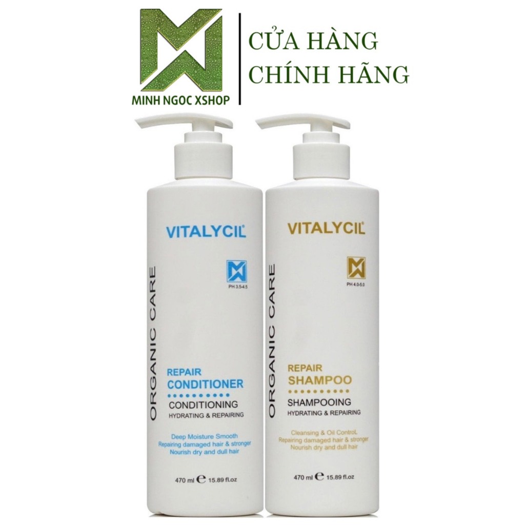 Dầu gội xả bưởi phục hồi, chống rụng kích mọc tóc Vitalycil Organic Care 470ML