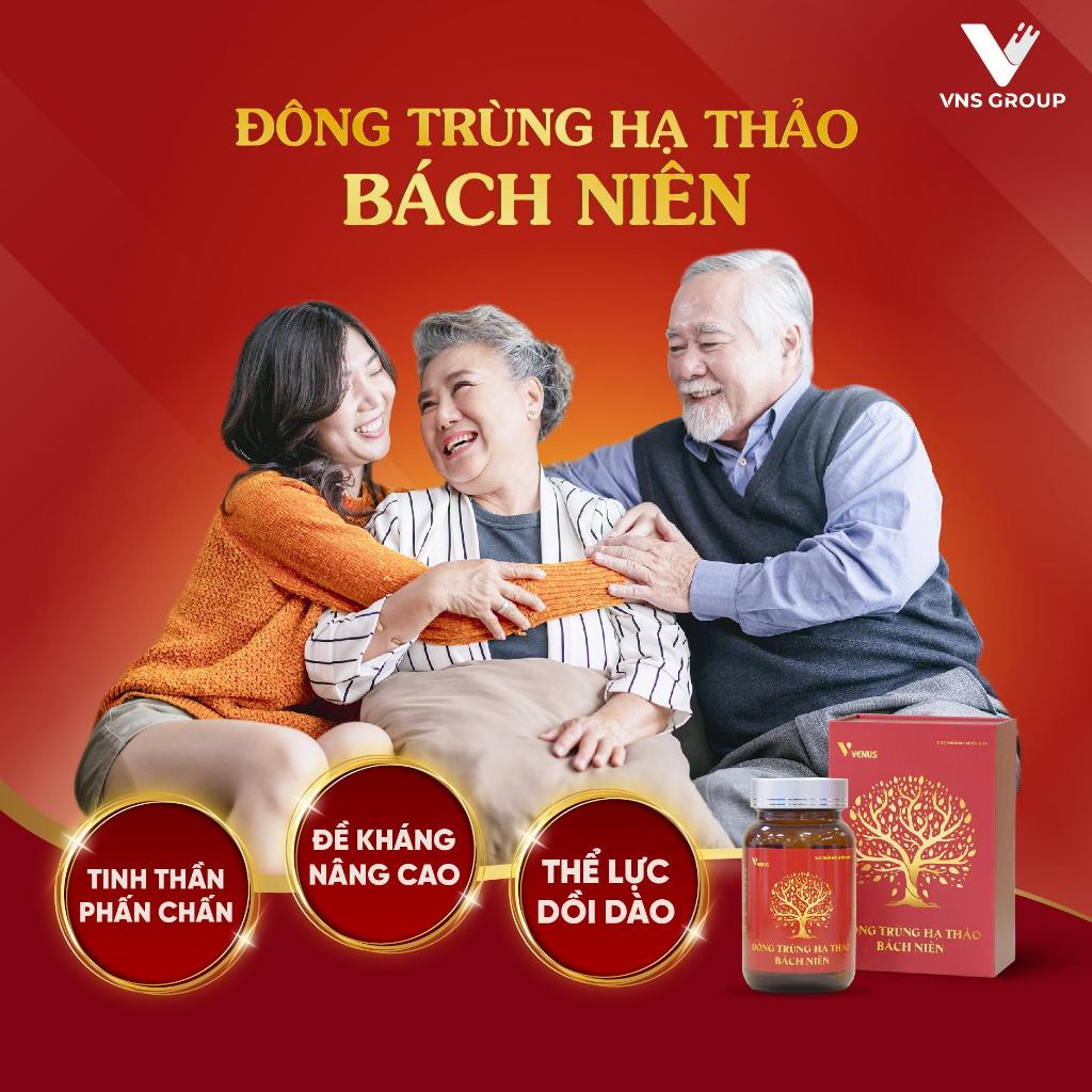 Combo 3 đông trùng hạ thảo Bách Niên VNS Group 60 viên/hộp