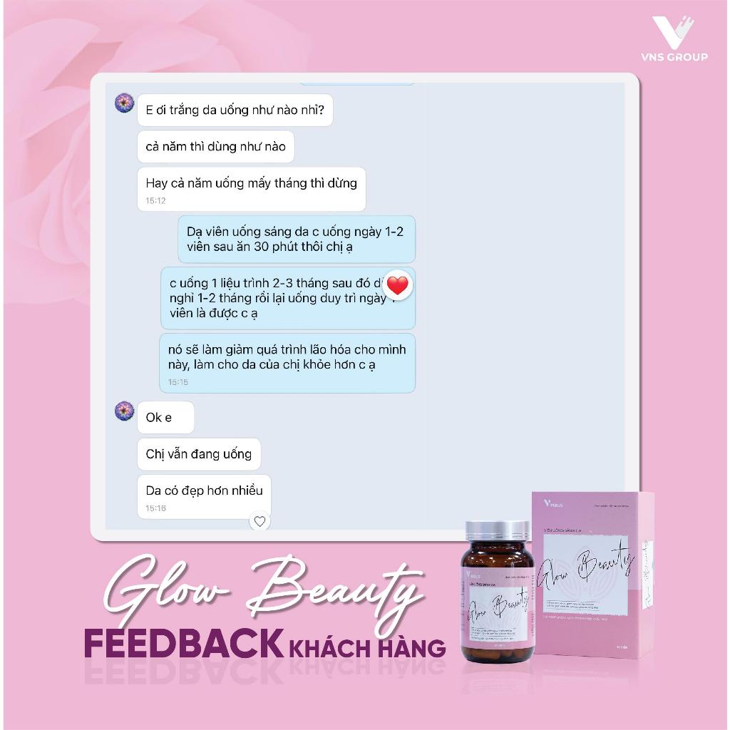 Viên uống trắng da Glow Beauty VNS Group giảm nám, tàn nhang và chống lão hóa cao cấp hộp 50 viên