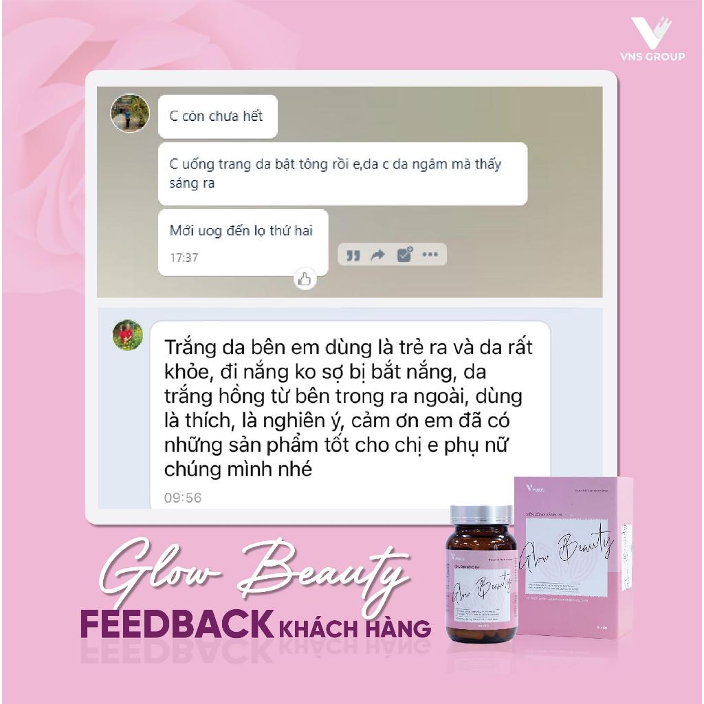 Viên uống trắng da Glow Beauty VNS Group giảm nám, tàn nhang và chống lão hóa cao cấp hộp 50 viên