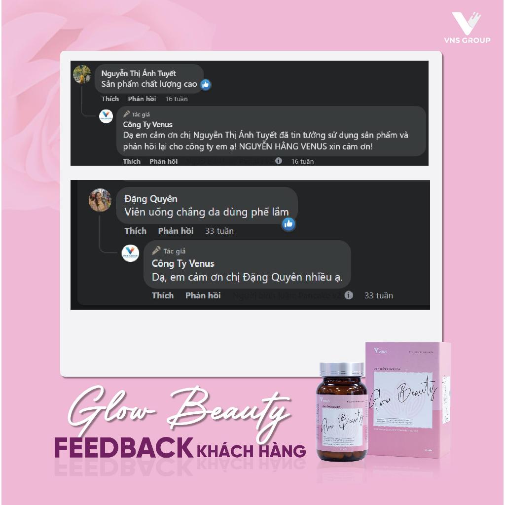 Viên uống trắng da Glow Beauty VNS Group giảm nám, tàn nhang và chống lão hóa cao cấp hộp 50 viên