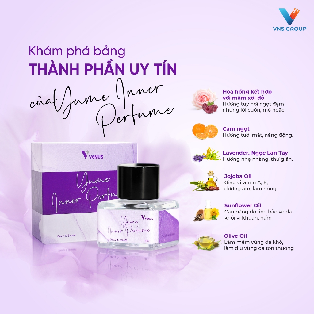 Nước hoa vùng kín Yume Inner Perfume 5ml khử mùi, hương hoa dịu nhẹ quyến rũ