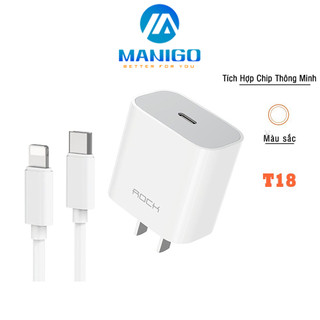 Bộ sạc nhanh PD 20W cho iPhone Rockspace T18 củ sạc nhanh chống cháy nổ-Bảo hành 12 tháng