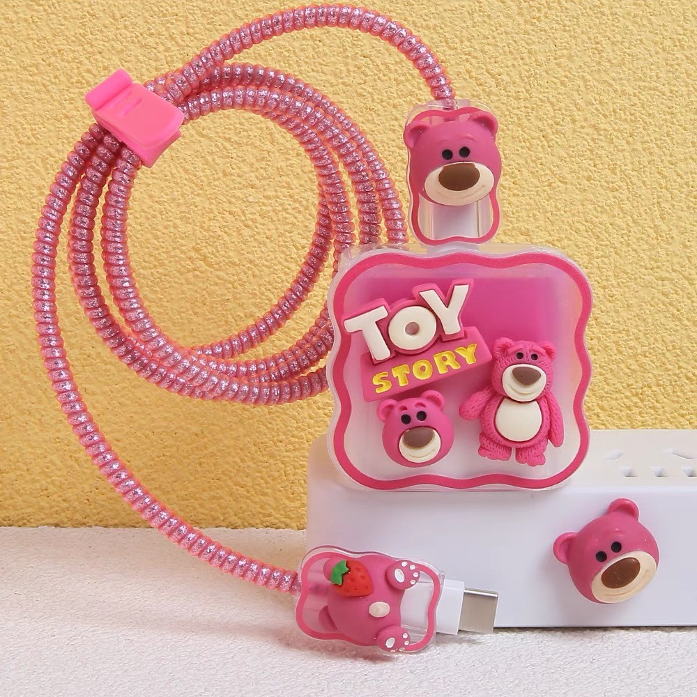 [Bọt Biển Cheese] Bộ phụ kiện bảo vệ cáp và củ sạc PD18/20W bằng silicon hoạt hình chống đứt gãy | BigBuy360 - bigbuy360.vn