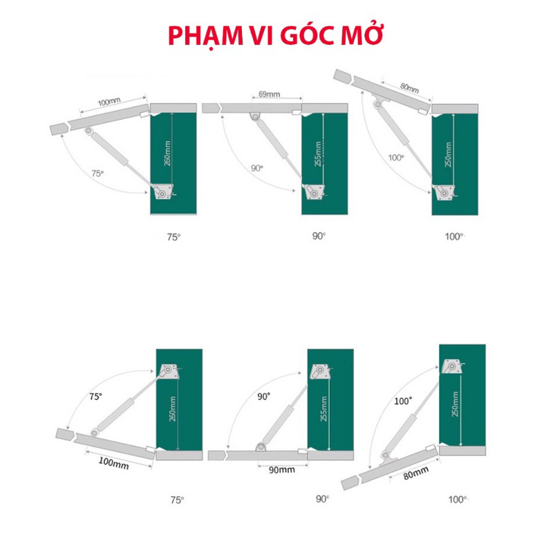 Tay đẩy chống cánh tủ BlumA- Blumgold-Blum pittong, ty đẩy hơi tủ bếp, piston 60-80-100-120-150N