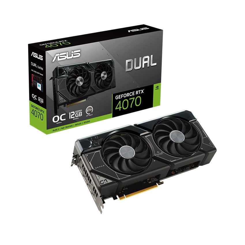 VGA Asus RTX 4070 Dual Gaming OC 12GB 2 Fan Hàng Chính Hãng Bảo Hành 36 Tháng