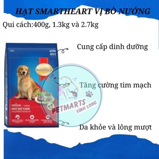 THỨC ĂN CHO CHÓ lớn SmartHeart Vị Thịt Bò Nướng Gói 400g