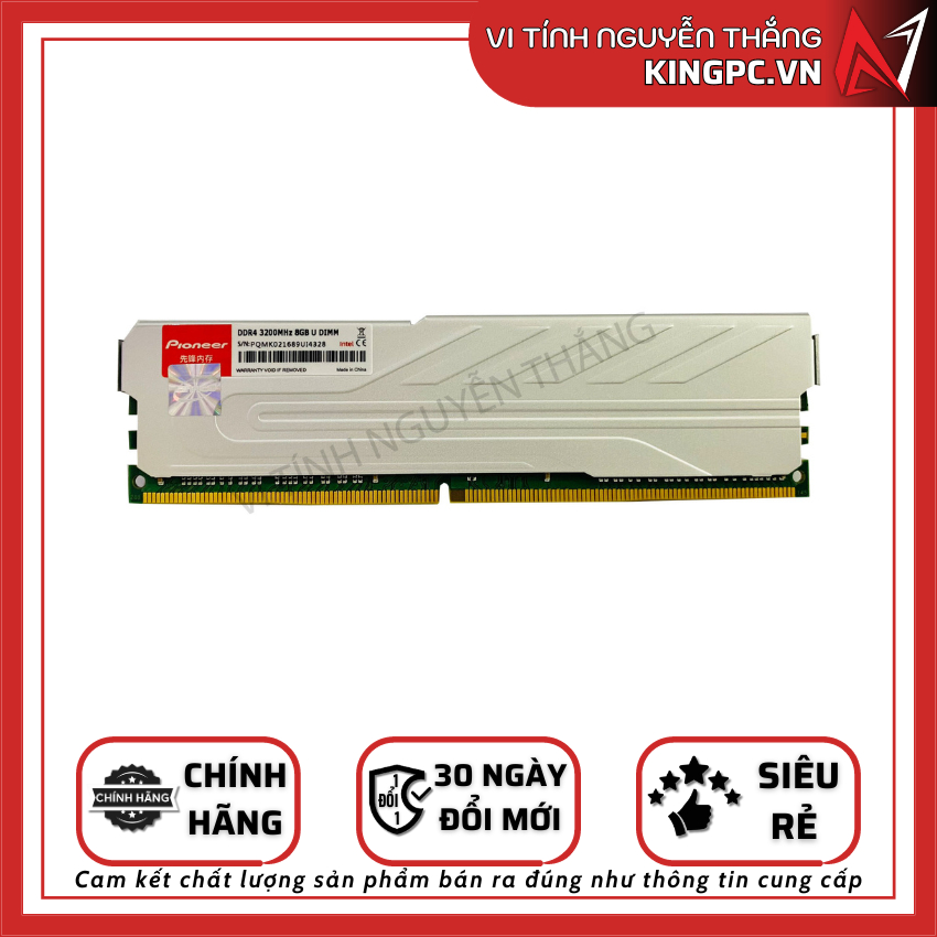 Ram máy tính Pioneer Udimm 8GB/16GB DDR4 2666/3200/3600MHz tản thép