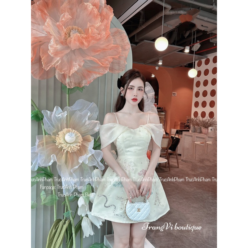 VÁY HAI DÂY BỆT VAI ĐÍNH ĐÁ CAO CẤp