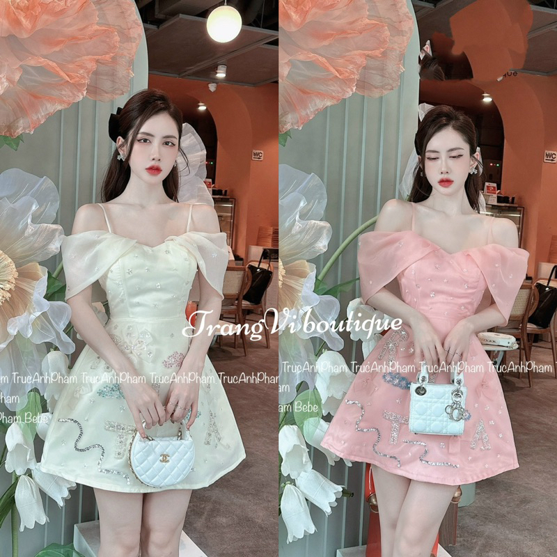 VÁY HAI DÂY BỆT VAI ĐÍNH ĐÁ CAO CẤp