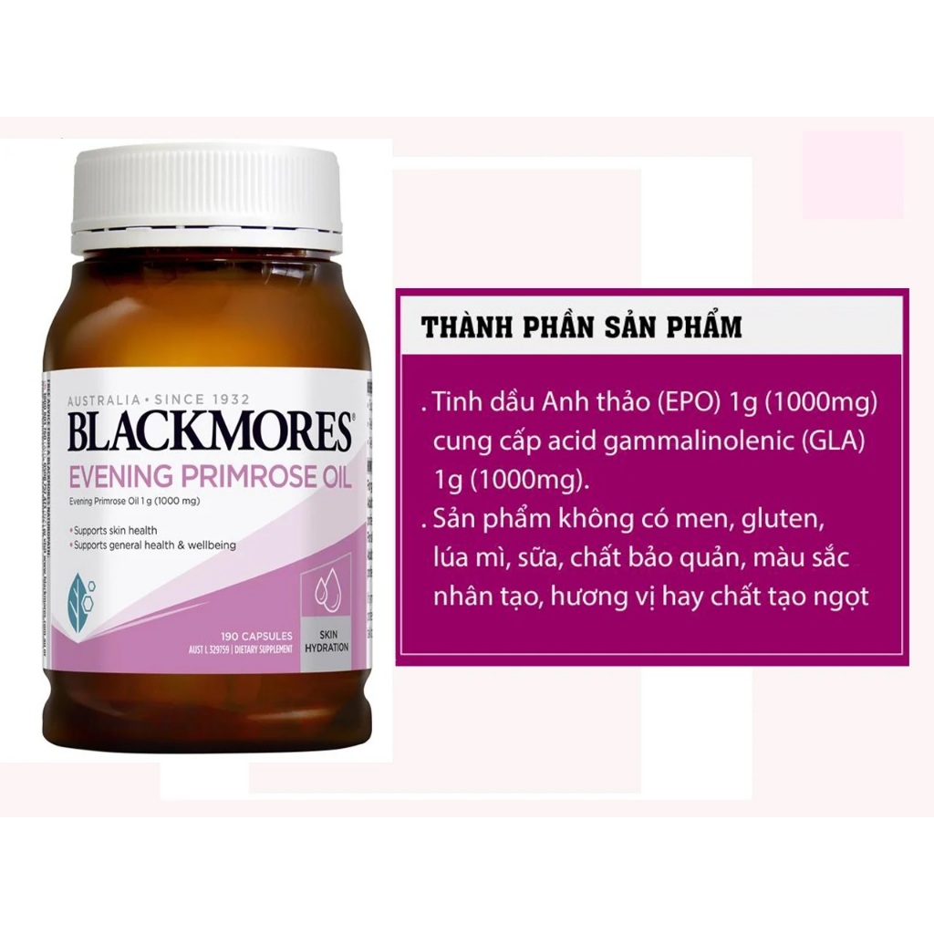 Viên Uống Blackmores Tinh Dầu Hoa Anh Thảo 190 Viên