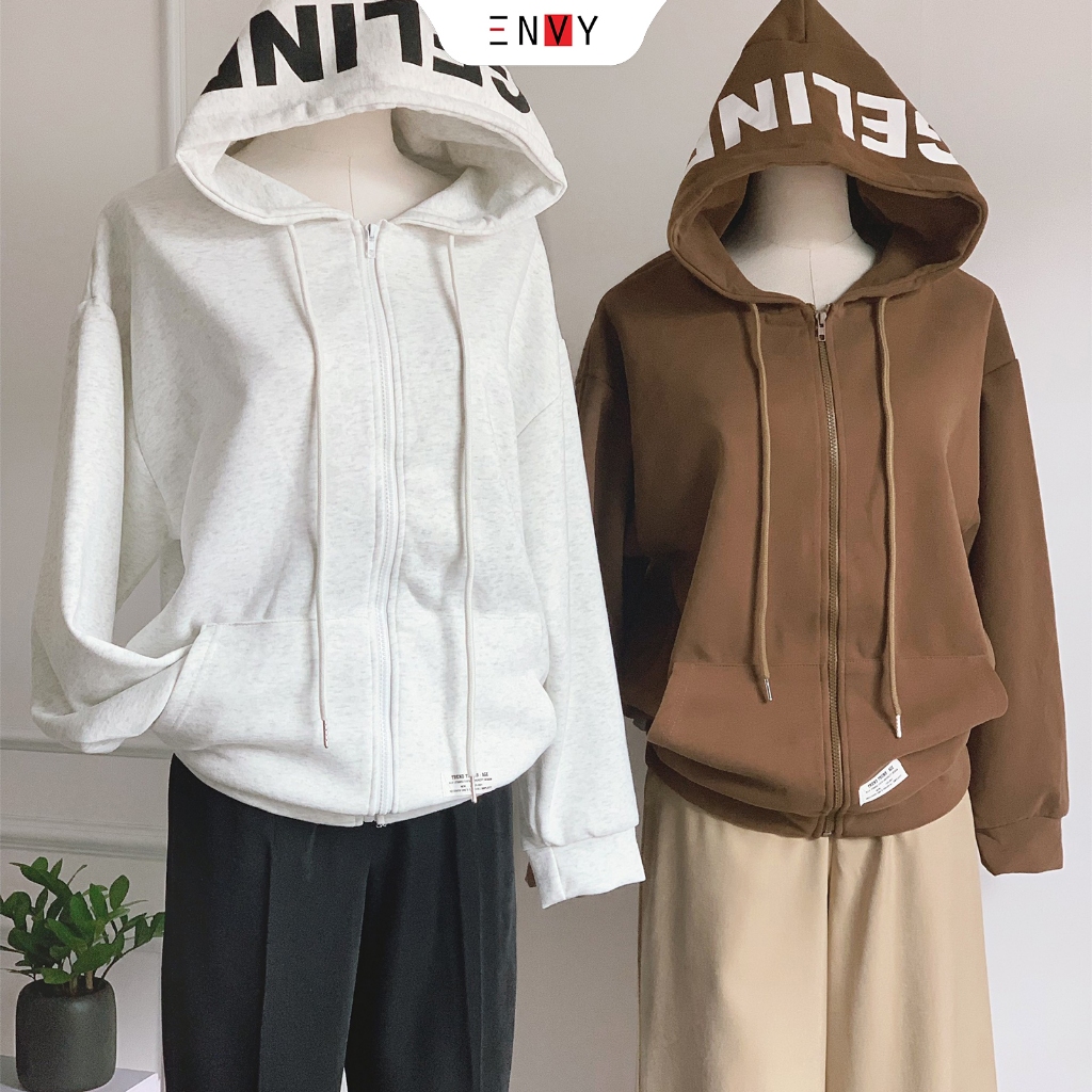 Áo Khoác Nỉ Trơn Nữ Form Rộng ENVY AK102