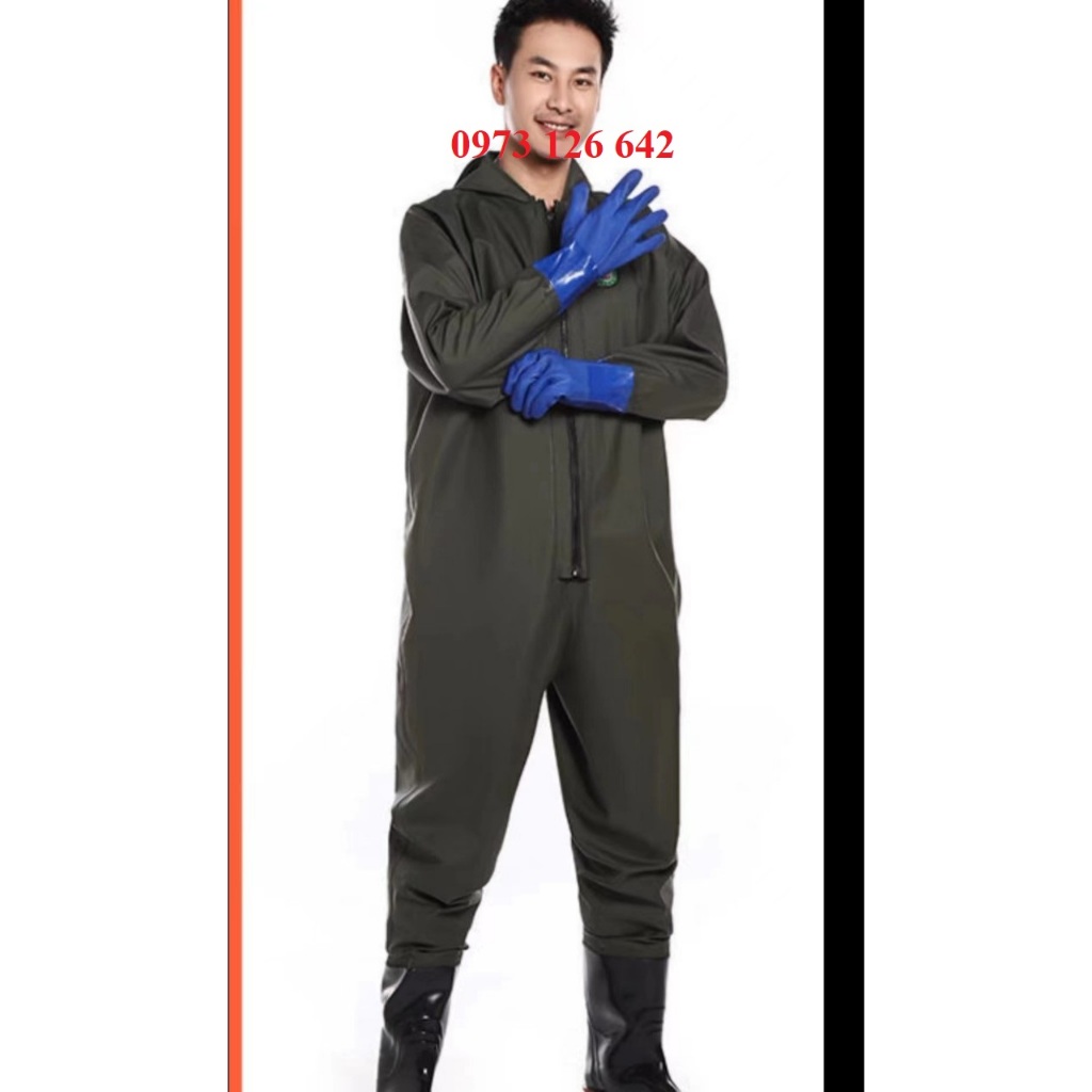 Quần áo lội nước liền ủng size 39-44, ủng chống nước chuyên dụng hỗ trợ câu cá, đánh lưới, ủng môi trường