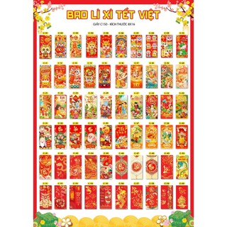 10 cái BAO LÌ XÌ NĂM 2024  BỘ BAO LÌ XÌ HOT TREND NĂM 2O24