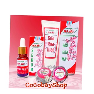 COM-BO kem mun hoa đào-sữa rửa mặt- serum dưỡng da- hoa đào