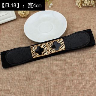 Đai váy liền, đai đầm, đai áo sơ mi, jumpsuit bản rộng 4cm, chất liệu co giãn, móc khóa họa tiết bông hoa 4 cánh W62