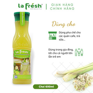 Nước cốt Chanh sả Lafresh Đà Lạt 650ml - Pha trà , giải nhiệt