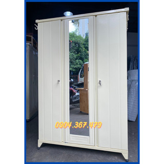 Tủ sắt Trung Hưng màu kem cao cấp tháo lắp được - tủ quần áo sắt tĩnh điện cao cấp 1m8 x 1m24 TKT128 TB