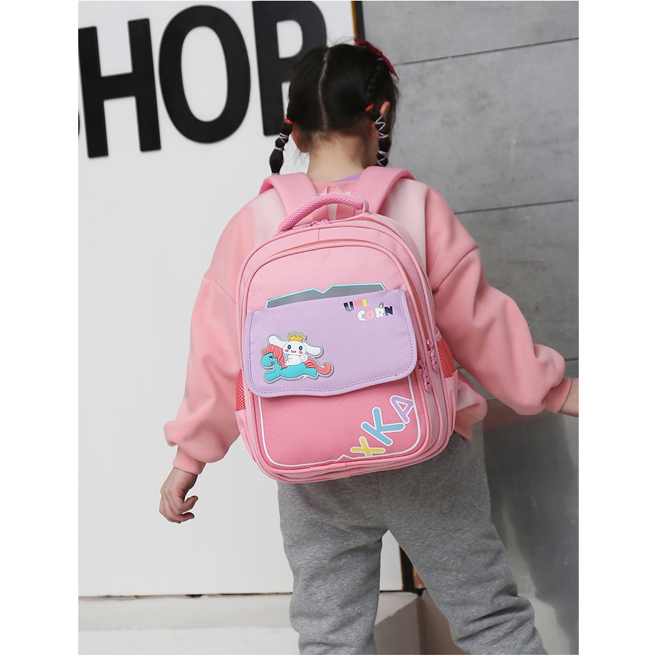 Balo học sinh tiểu học cho bé trai gái đi học cấp 1 vải oxford cao cấp màu pastel dễ thương 515