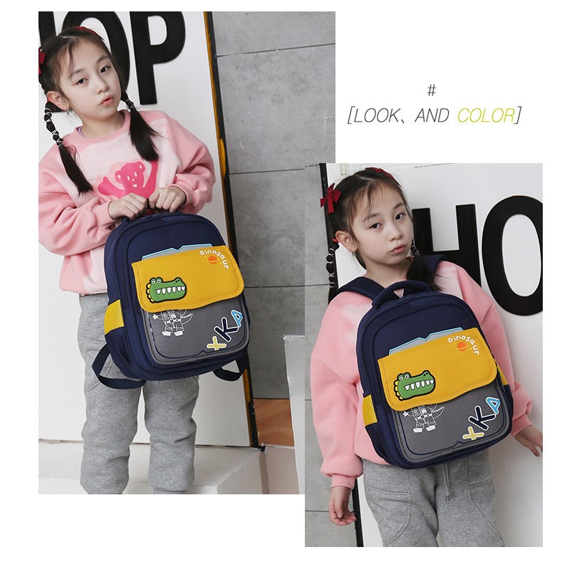 Balo học sinh tiểu học cho bé trai gái đi học cấp 1 vải oxford cao cấp màu pastel dễ thương 515