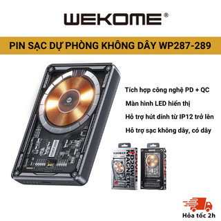  Pin sạc dự phòng không dây WEKOME tích hợp sạc nhanh PD20W + QC22.5W nhiều cổng 10000mAh 287 289