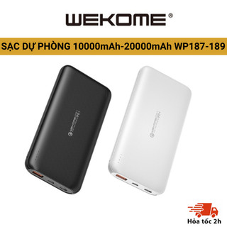 Sạc dự phòng WEKOME WP-187/WP-189 10000-20000 mAh tích hợp sạc nhanh PD20W
