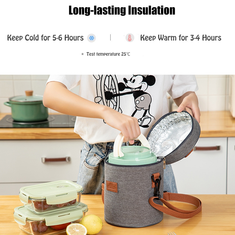 Túi Đựng Hộp Cơm Giữ Nhiệt Cao Cấp Chống，Túi giữ nhiệt đa năng nhiều lớp. Túi đựng đồ ăn trưa.Túi đựng hộp cơm cao cấp.