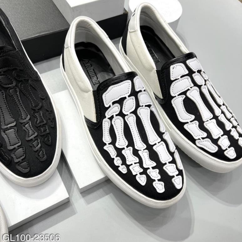 Giầy slipon xương Amiri - giày lười da hình xươg đế cao su non cao cấp 2023