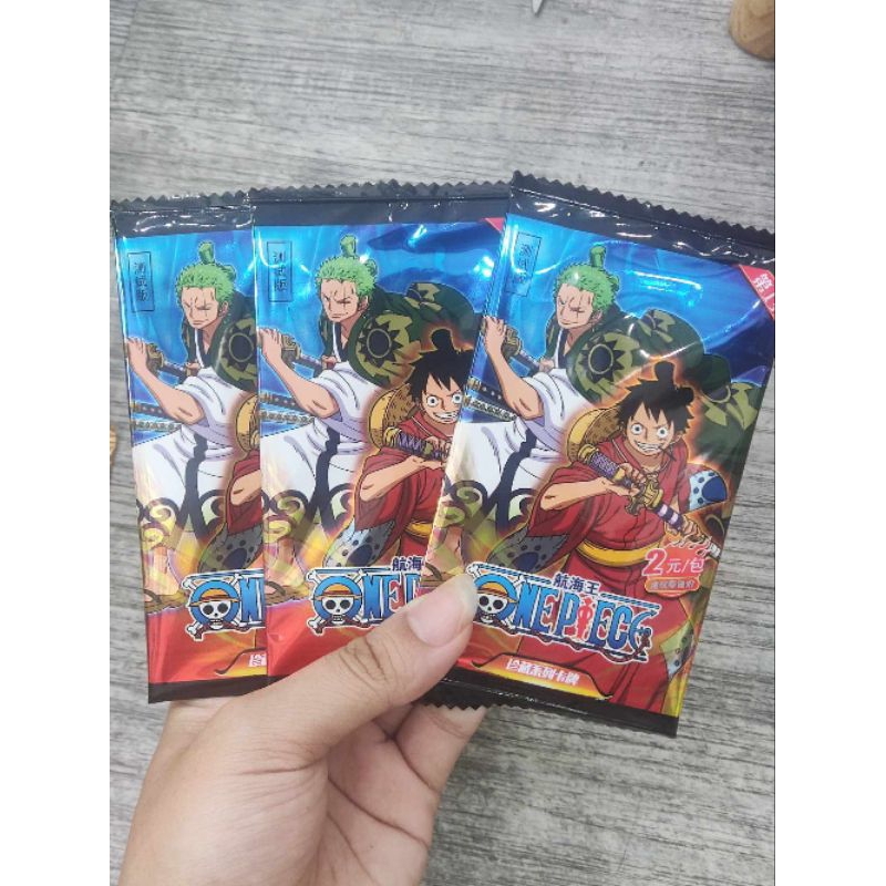 Set ảnh thẻ nhân vật One Piece WANO xanh, vàng L1
