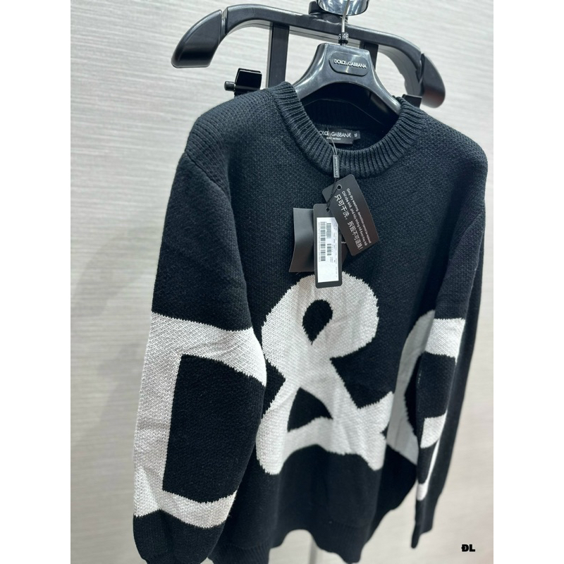 Áo Sweater len - Dolce Gabana - DG Big logo knit Stock Black New2023
