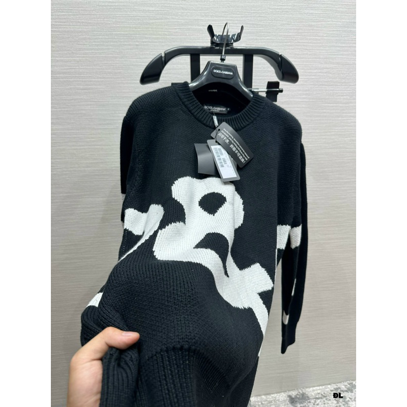 Áo Sweater len - Dolce Gabana - DG Big logo knit Stock Black New2023