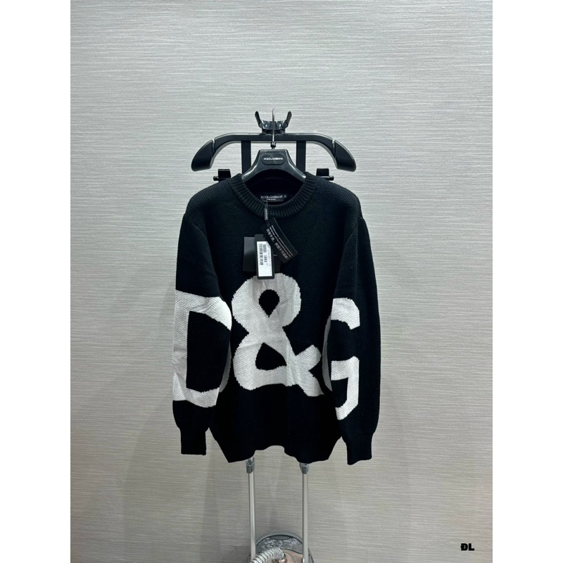 Áo Sweater len - Dolce Gabana - DG Big logo knit Stock Black New2023