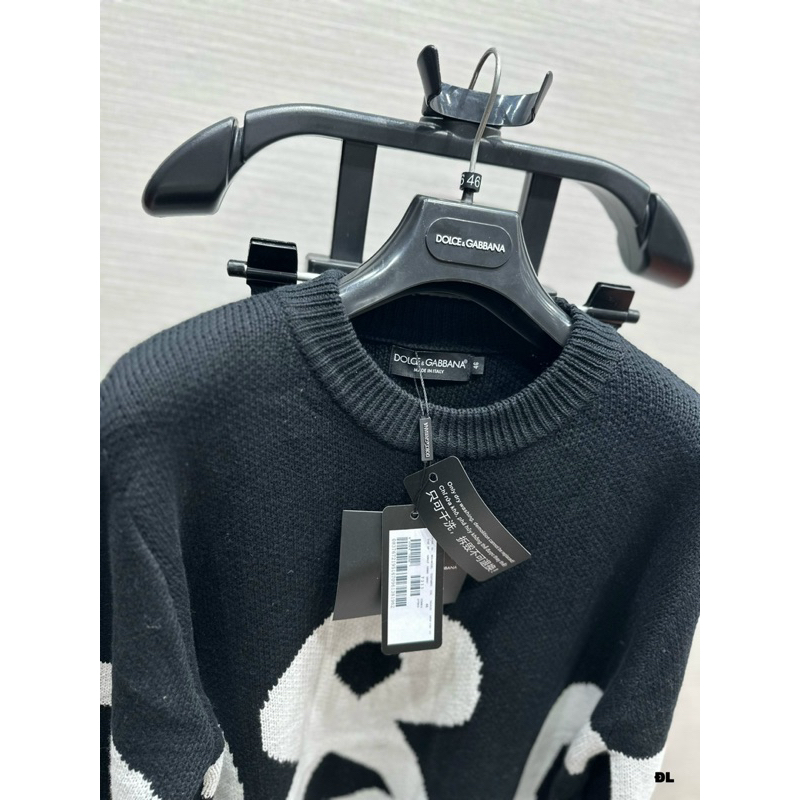 Áo Sweater len - Dolce Gabana - DG Big logo knit Stock Black New2023