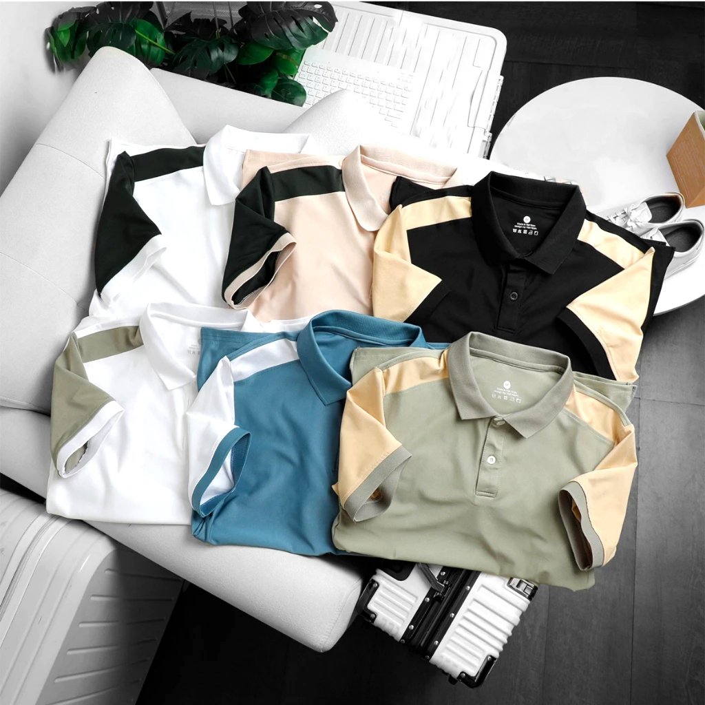 Áo polo P01 phối màu lạ mắt chất vải polo cá sấu co giãn tốt thoáng khí mát mẻ thanh lịch