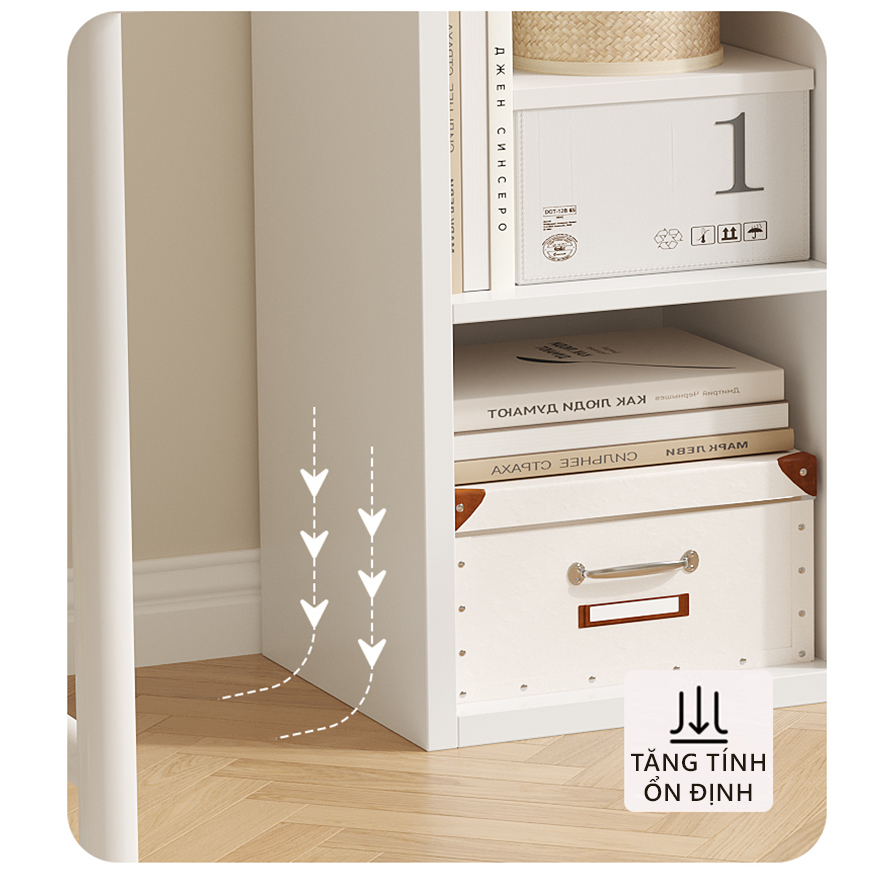 Kệ sách tổ ong 8 ô, kệ để đồ đa năng loại gỗ MDF dày 25mm màu full trắng thương hiệu UNLIMI - UA33