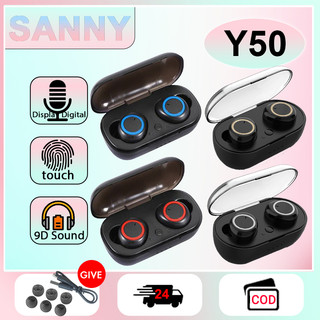 Tai nghe Bluetooth không dâyTWS Y50 Âm trầm nặng HiFi Stereo Tai nghe khử tiếng ồn Tai nghe chống nước không dây có micr