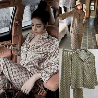Pyjama dài hoạ tiết quảng châu cao cấp mã 2023-040
