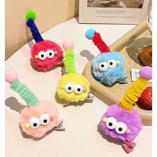 Kẹp tóc cục bông 1 sừng dễ thương